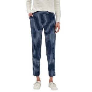 Banana Republic‎ Hayden Pant Navy White Pinstripe Cropped Ankle Trousers Size 4